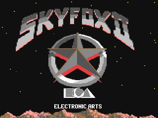 Skyfox II: The Cygnus Conflict title screen for Commodore 64